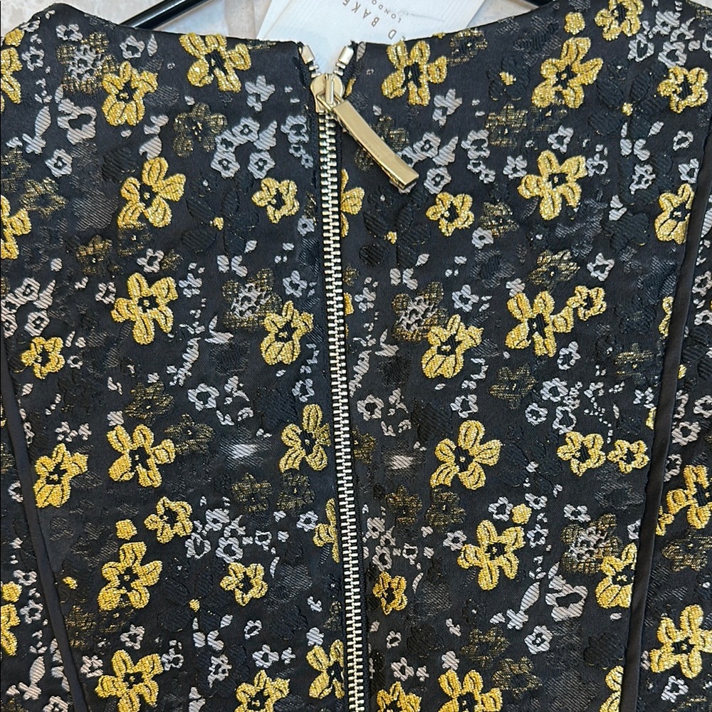 Ted Baker Black and Gold Floral Dress - Picture 9 of 10